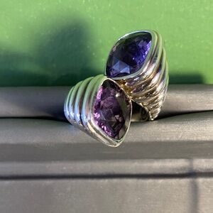 Tommy hilfinger Silver 925 and amythest Purple Women's Ring size 8